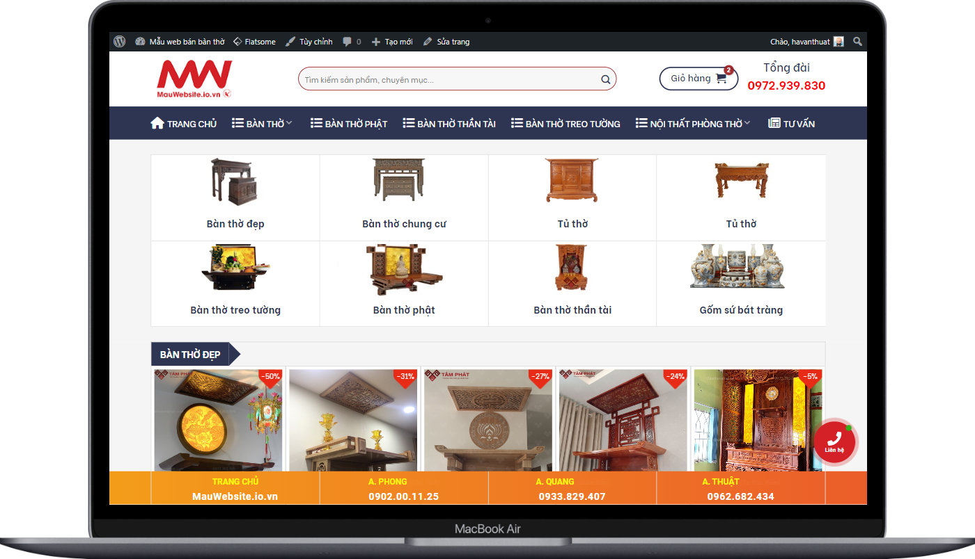 ShoppingWeb  Bán hàng Đồ Thờ, Bàn Thờ