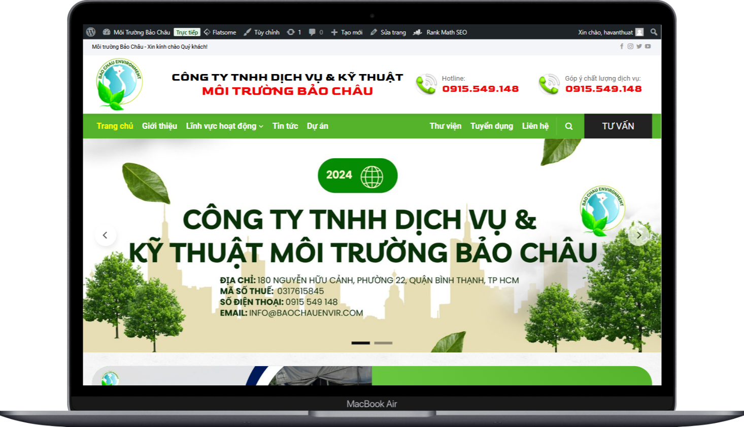 ShoppingWeb  giới thiệu công ty môi trường