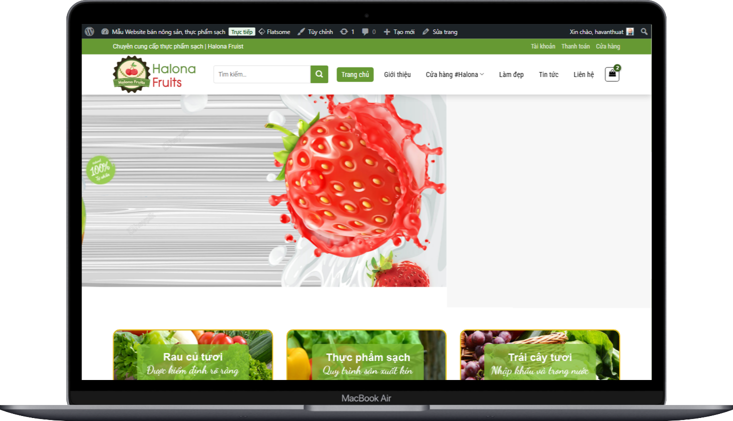 Mẫu Website bán nông sản, thực phẩm sạch