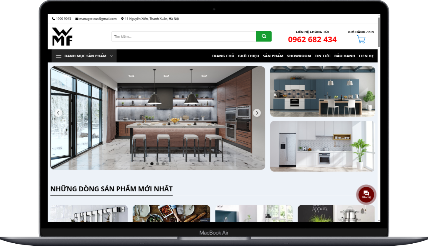 Mẫu Website bán đồ gia dụng, nội thất nhà bếp