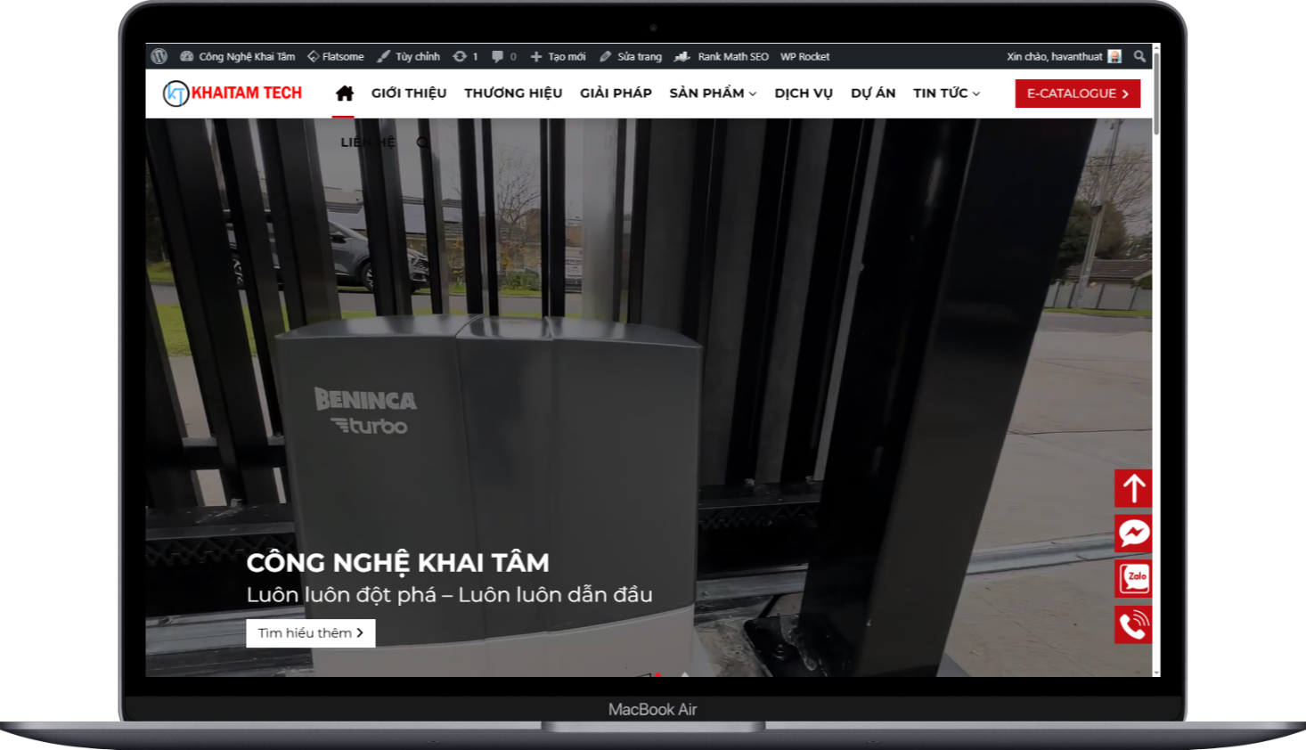 Mẫu Website công ty lắp đặt cửa cổng tự động