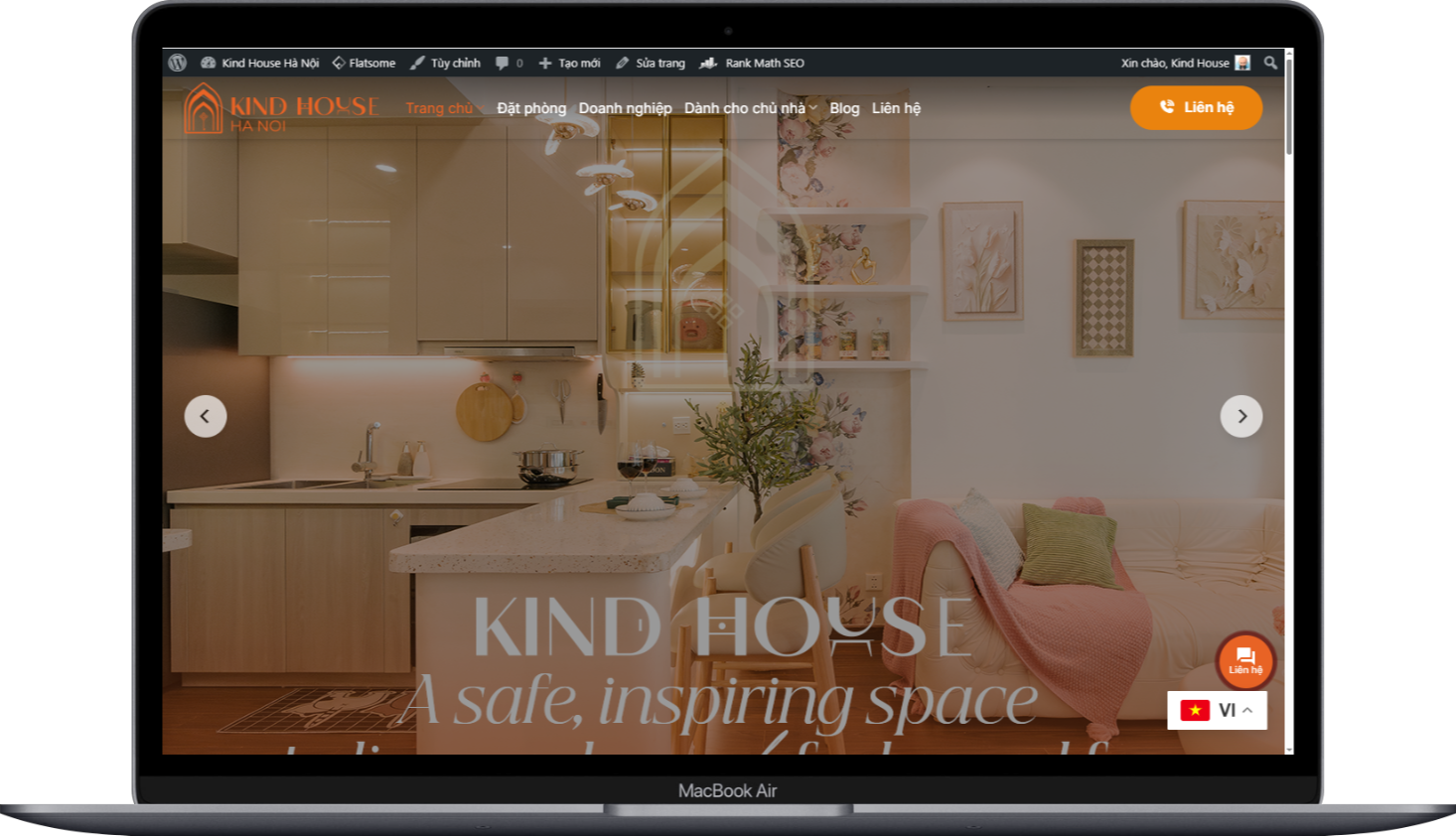 Mẫu Website dịch vụ Homestay, cho thuê căn hộ dịch vụ
